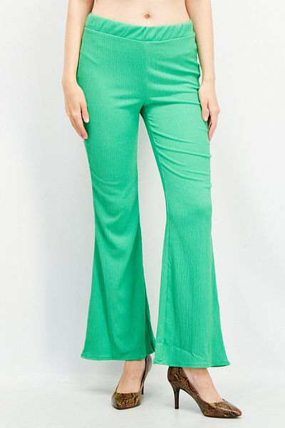 Sinsay Women Wide Leg Plain Palazzo Pants, Green
