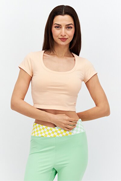 Reebok Women Sportswear Fit Short Sleeve Training Top, Peach