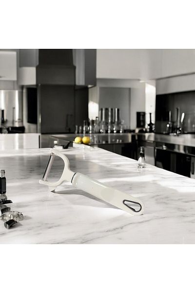 tg tek-iş global White Stainless Steel Peeler - Multifunctional, Sharp Blade