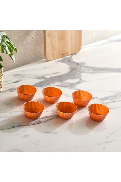 Home Box Avon Silicone 6-Piece Foldable Muffin Mould - 7x3 cm