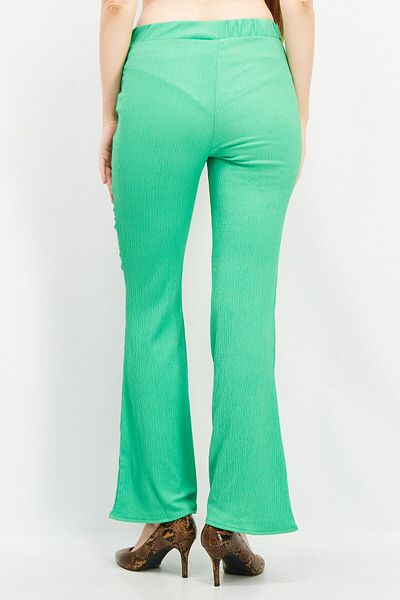 Sinsay Women Wide Leg Plain Palazzo Pants, Green