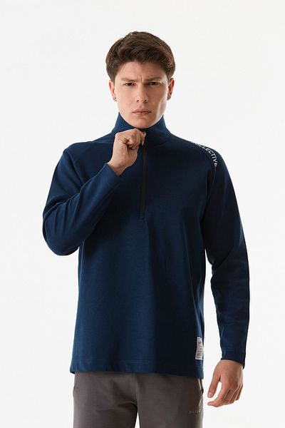 Fulla Moda Βασικό φούτερ με μισό φερμουάρ με ψηλό γιακά
