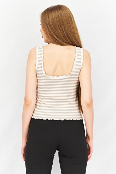 BB Dakota by Steve Madden Women Square Neck Sleeveless Tank Top, Ivory