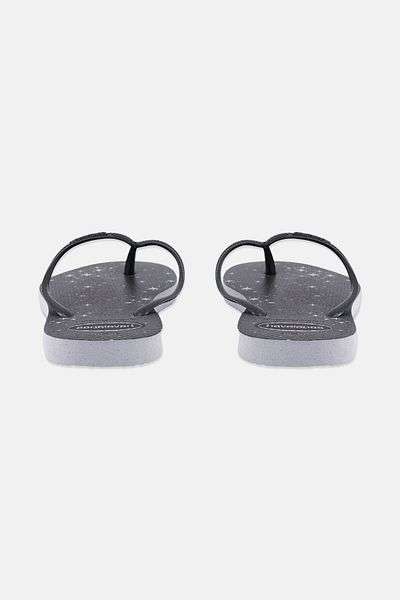 Havaianas شبشب نسائي لامع سهل الارتداء، طراز 2، أسود