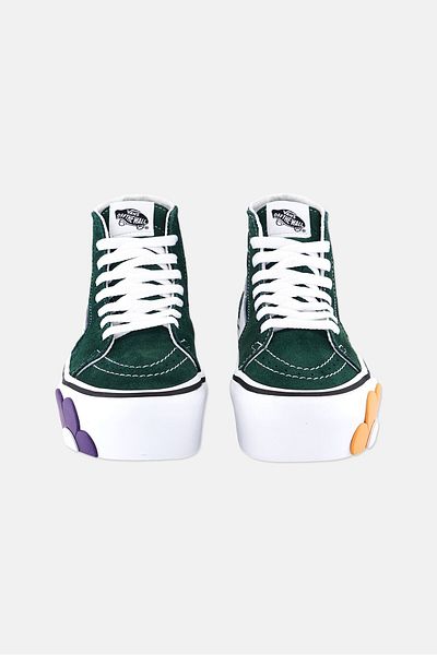 Vans Kids Girl Sk8 Hi Tapered Lace Up Outdoor Shoes, Green