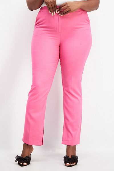 Reserved Women Regular Fit Textured Trouser Pants, Dark Pink