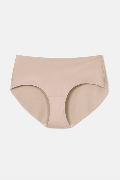 Tchibo Women 5 Pieces Plain Cut Panties, Nude/Black
