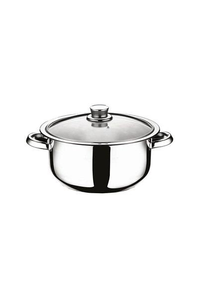 ERC 28X18 cm Steel Pot with Glass Lid - Ashura Pot