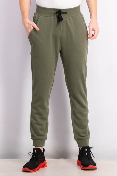 John Richmond Men Regular Fit Solid Jogger Pants, Olive
