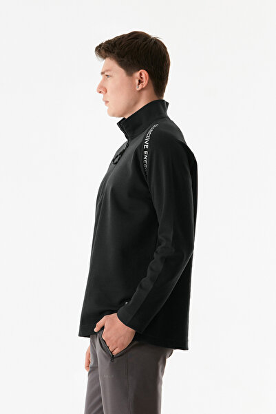 Fulla Moda Βασικό φούτερ με γιακά με μισό φερμουάρ