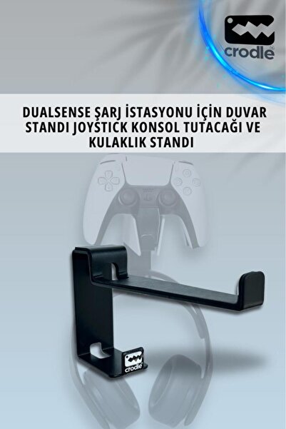 deer home by Pera İstanbul Ps5 Dualsense Şarj Istasyonu Için Duvar Standı Joystick Tutacağı Ve Kulaklık Standı