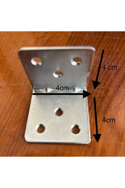 Can Menteşe Metal L Hinge Furniture Fixing 4 cm (5 Pieces)