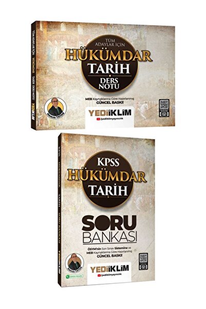 Yediiklim Yayınları 2026 Tüm Adaylar İçin Hükümdar Tarih Ders Notu ve Soru Bankası Seti