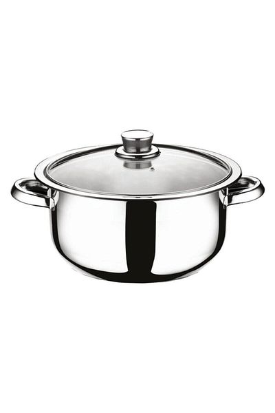 ERC 28X18 cm Steel Pot with Glass Lid - Ashura Pot