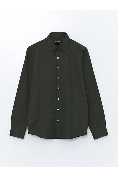 LC Waikiki Lcwaıkı Formal Khaki Slim Fit Long Sleeve Dobby Men's Shirt