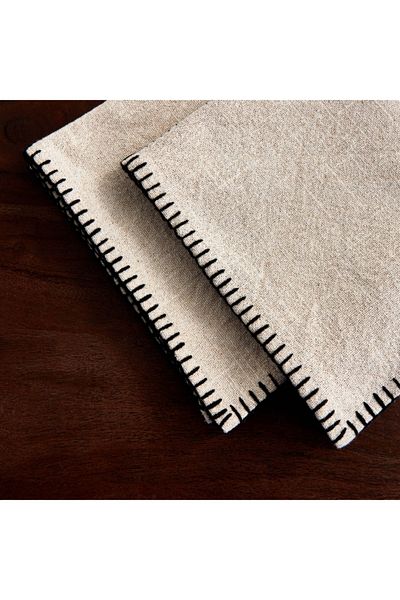Home Box Naturio 2-Piece Stitch Natural Napkin Set - 40x40 cm