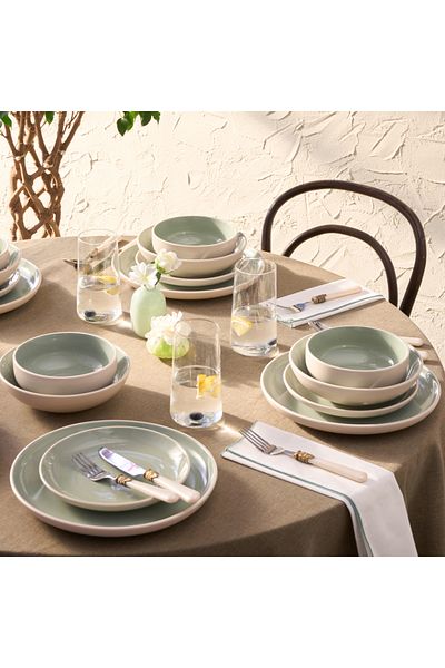 Karaca Abby Grün 24-teiliges Geschirrset für 6 Personen – Elegantes und modernes Design, langlebiges