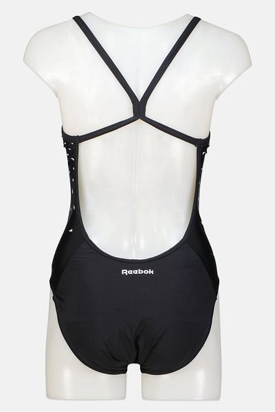 Reebok Women Allover Print One Piece Swimwear, Black