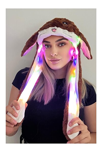 Piraye Hediyelik Eşya Misotrend Işıklı Oynar Kulaklı Peluş Figürlü Şapka