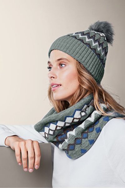 Tchibo Women Textured Beanie, Grey Combo