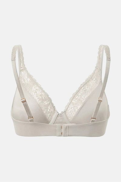 Tchibo Women Non Padded Underwired Lace Bra, Oatmeal