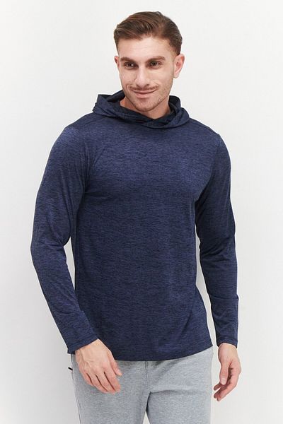 RBX Men Sportswear Fit Hooded Training Sweatshirt, Navy Blue