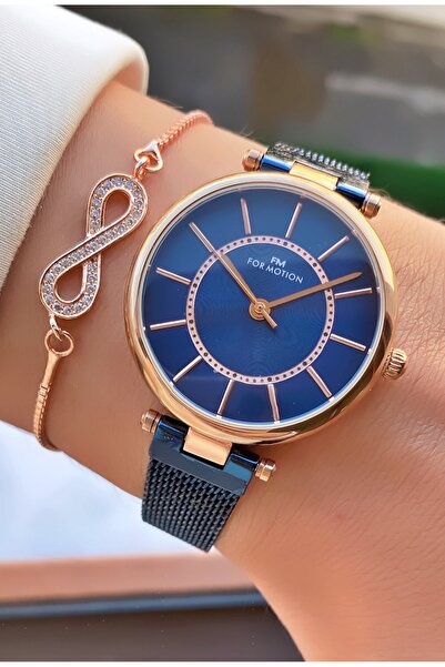 Ferrucci Ferruci Marka Lacivert Renk Çelik Hasır Kordon 2 Yıl Garantili Kadın...