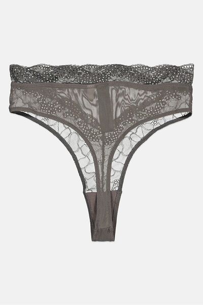 NA-KD Women Textured Pantie, Grey