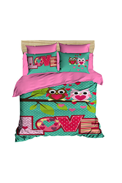 Fabeteks Love Owls 3D Digital Double Bedding Set