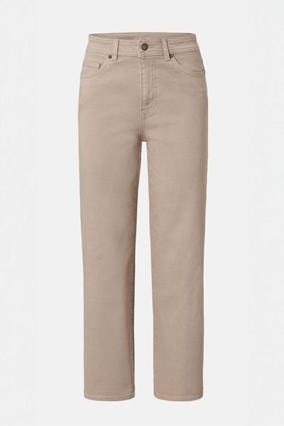Tchibo Women Regular Fit Plain Wide Leg Pants, Beige
