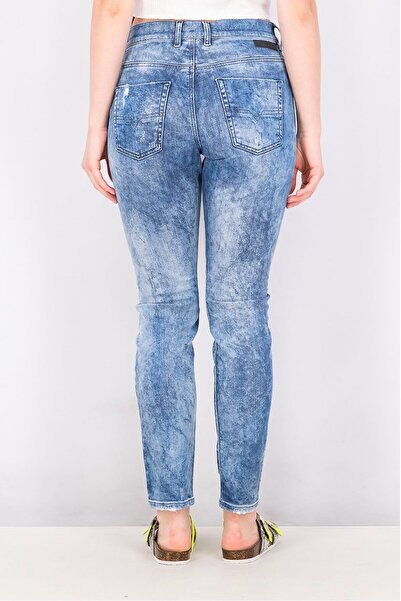 Diesel Women Regular Fit Plain Stretch Jeans, Blue