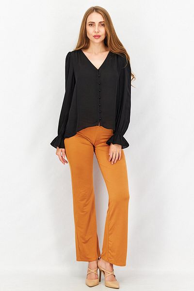 Joie Women Bolona V-Neck Long Sleeve Plain Blouse, Black