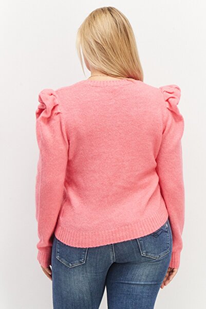 Steve Madden Women V-Neck Knitted Sweater, Sugar Plum