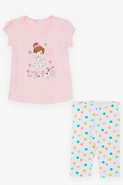 Breeze Girl's Capri Tights Set Cute Little Friends Themed 1.5-5 Years, Pink