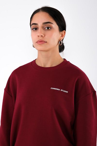 Coredra Std Claret Red - Hanorac pentru damă, cu croiala relaxată