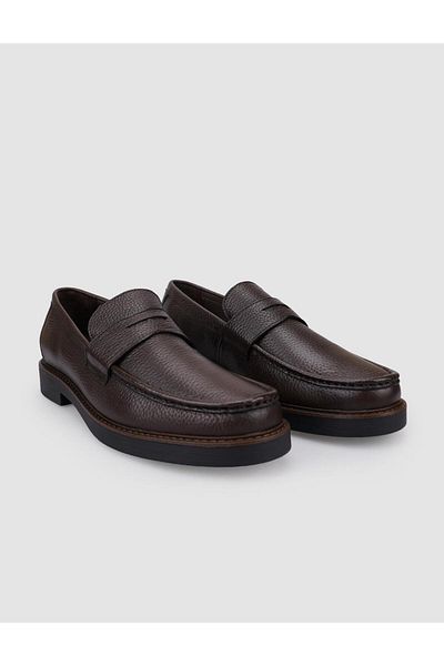 Cabani 100% Genuine Leather Brown Men's Casual Shoes