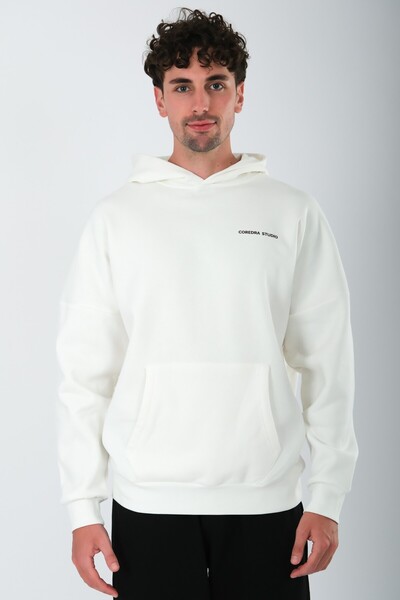 Coredra Std Ekru - Худі Oversize Fit Erkek