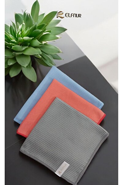 elfnur (3 PCS) 40*40 Cm Microfiber Glass and Mirror Cleaning Cloth