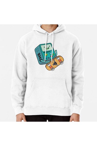 Hvit Stein Φούτερ με στάμπα BMO Skateboard