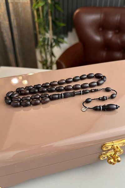 dergah tesbih Hand Polish Hand Carved High-End Shooting Thanksgiving Father Premium Series Black Wood Rosary