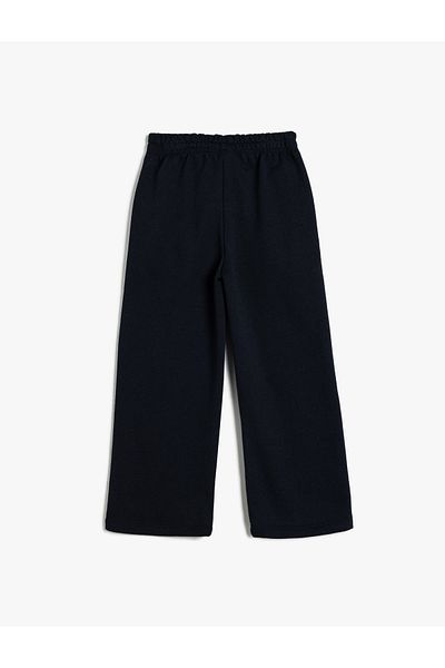 Koton Farbblock-Jogginghose mit weitem Bein – elastische Taille