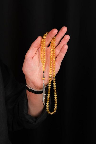 dergah tesbih Rock Water Drop Amber 99 Pieces Prayer Teaser Rosary