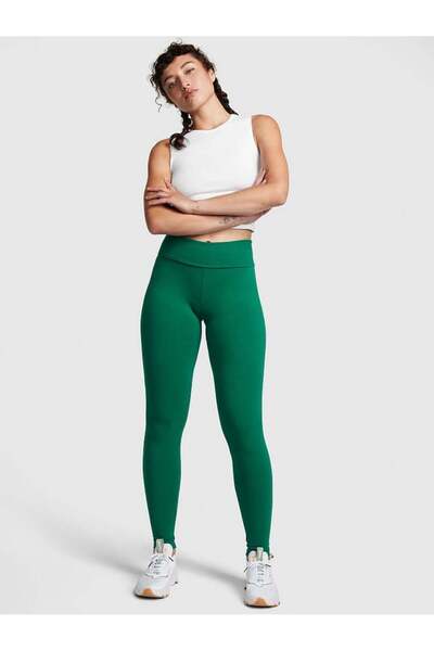 PINK Beli Katlanabilir Pamuklu Tayt