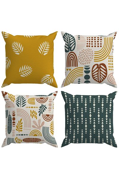 Evdek Botanical 4-Piece Throw Pillow Case DS7