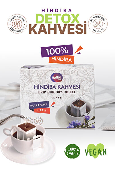 NELKA 1 Dakikada Demlenebilir Pratik %100 Hindiba Kahvesi (20 Adet)