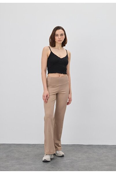 TUBİA Γυναικείο κολάν με άνετο ισπανικό πόδι σε χρώμα μόκα