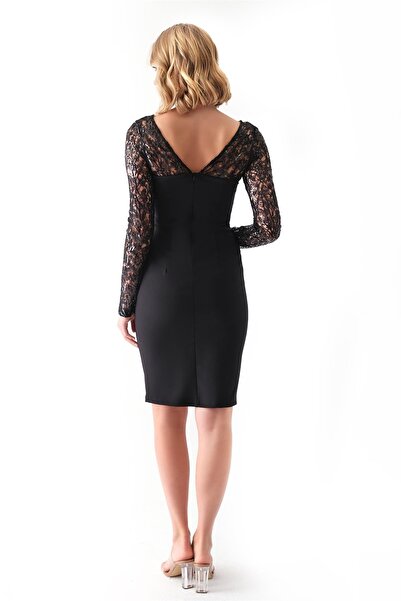 EXPLOSION Payet Dantelli Mini Elbise