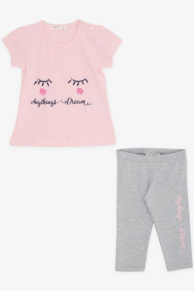 Breeze Girl's Capri Tights Set Dream Themed 1-4 Years, Pink