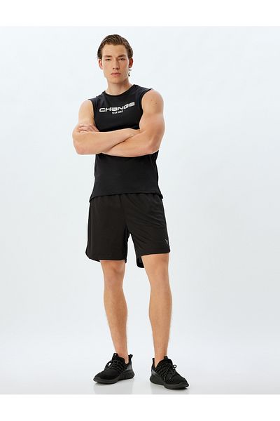 Koton Ärmelloses Sport-Singlet mit Rundhalsausschnitt – mit Slogan-Aufdruck