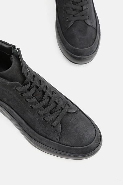 TUNAELLİ Μαύρες γυναικείες μπότες Nubuck - Μέγεθος 36-41, ελαστικά κορδόνια και τακούνι με σφήνα